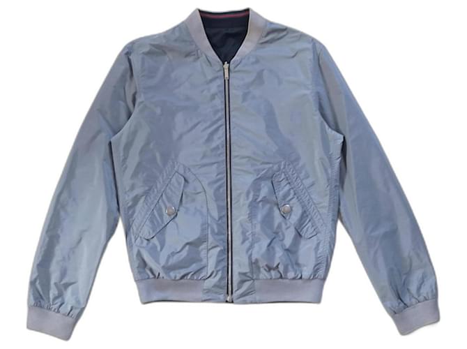 Giacca bomber Gucci reversibile Black Grey Polyamide  ref.1244528