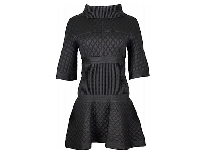 Chanel Black Quilted Shimmering Dress Cloth  ref.1244589