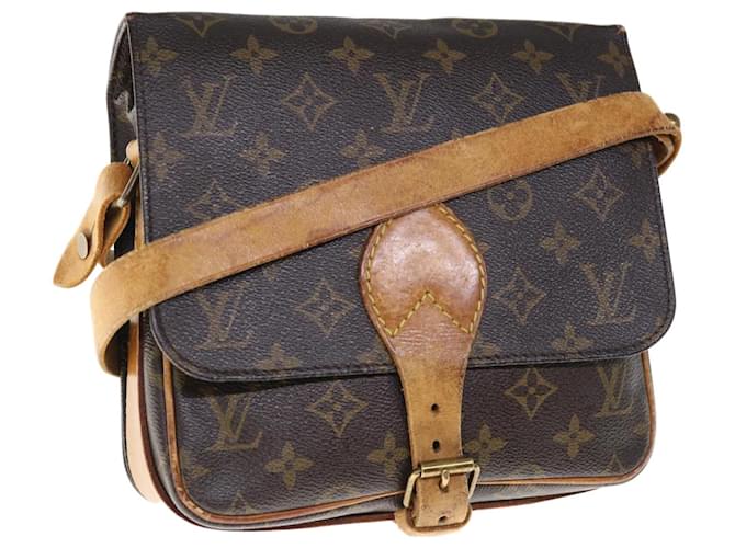 LOUIS VUITTON Monogram Cartouchiere MM Shoulder Bag M51253 LV Auth 65646 Cloth  ref.1244657