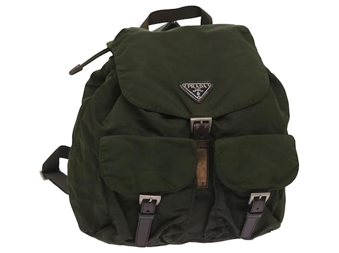 PRADA Backpack Nylon Green Auth ac2752  ref.1244716