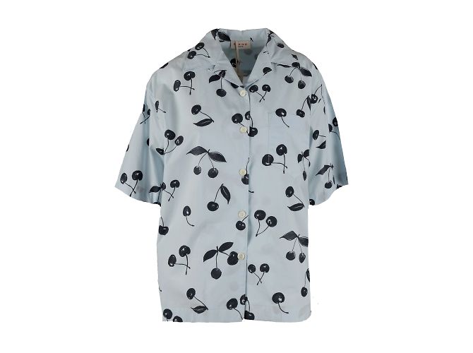 Autre Marque Camicia Bowling con stampa Ciliegie Rubino Gaeta Multicolore