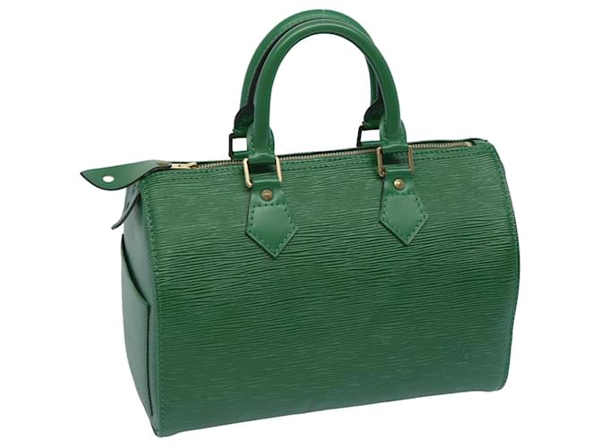 Louis Vuitton Epi Speedy 25 Bolsa de Mão Verde Borneo M43014 Autenticação de LV 63960 Couro  ref.1244770