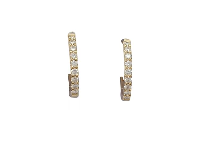 inconnue Pair of small yellow gold hoops, diamants.  ref.1244803