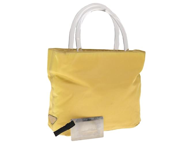 Bolsa de mão PRADA Nylon Yellow Auth yk10521 Amarelo  ref.1244806