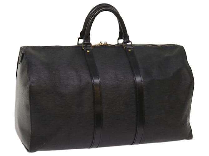Louis Vuitton Keepall 50 Black Leather  ref.1244927