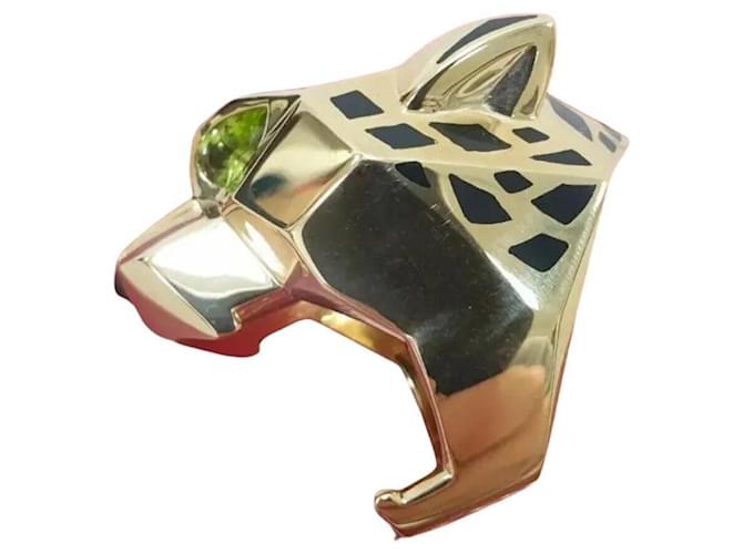 CARTIER Panther Head Gelbgold Ring Gold hardware  ref.1245003