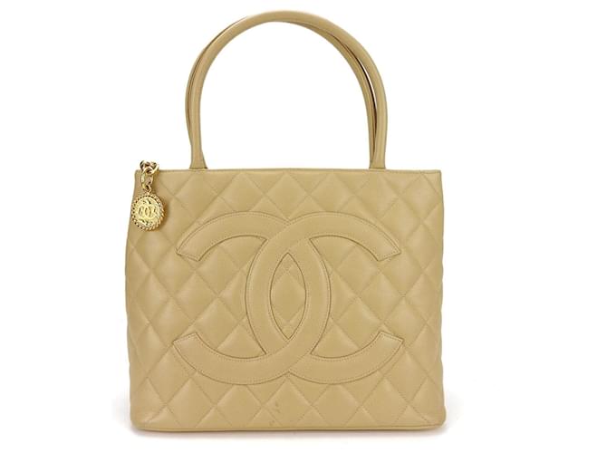 Chanel shopping Beige Leather  ref.1245061