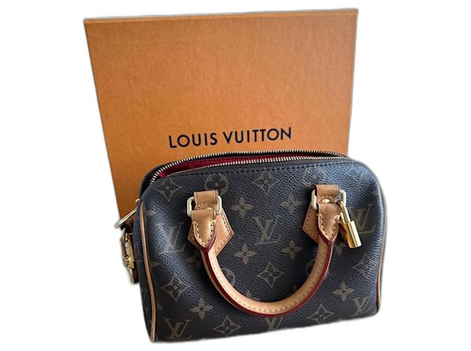 Louis Vuitton Speedy Bandoulière 20 Brown Cloth  ref.1245118