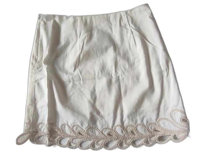 Maje Bohemian skirt Beige Cotton  ref.1245145