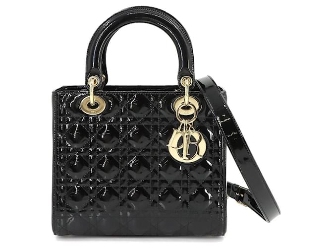 Dior Lady Dior Black Patent leather  ref.1245235