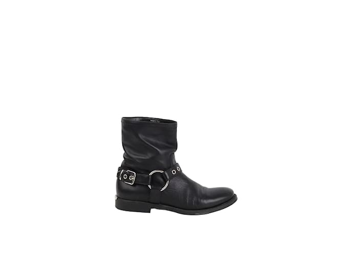 Burberry Lederstiefel Schwarz  ref.1245266