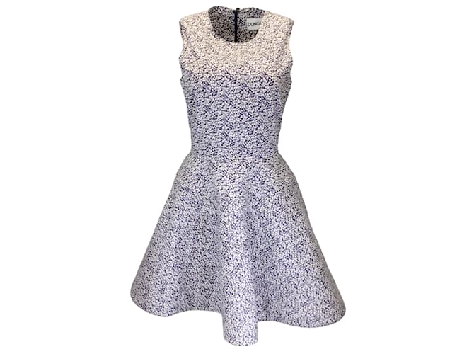 Autre Marque Duncan Purple / Weißes, bedrucktes, ärmelloses A-Linien-Kleid aus Baumwolle Lila  ref.1245318