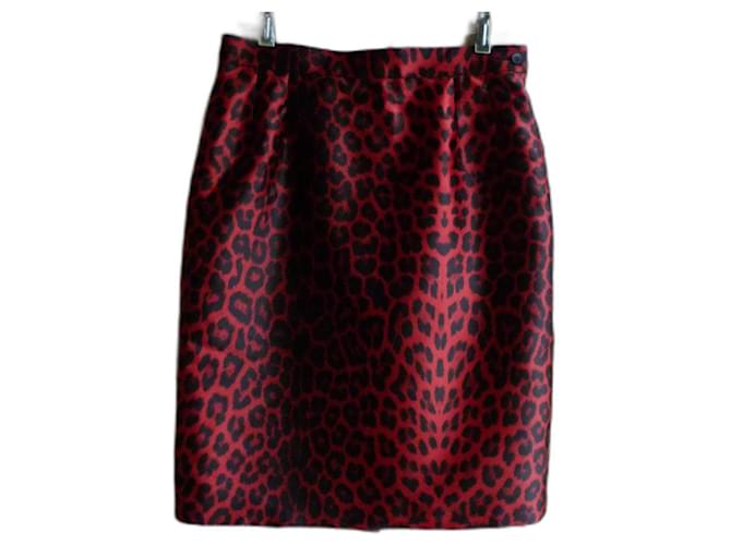 Yves Saint Laurent Skirts Black Red Satin  ref.1245319