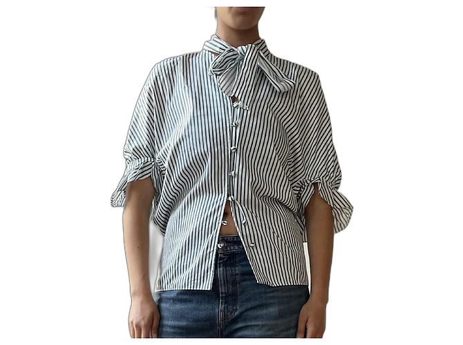 JW Anderson gestreiftes Hemd weiß grün Baumwolle