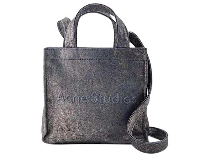 Mini Lunar Shopper Bag - Acne Studios - Leather - Silver/Blue Silvery Metallic Pony-style calfskin  ref.1245364