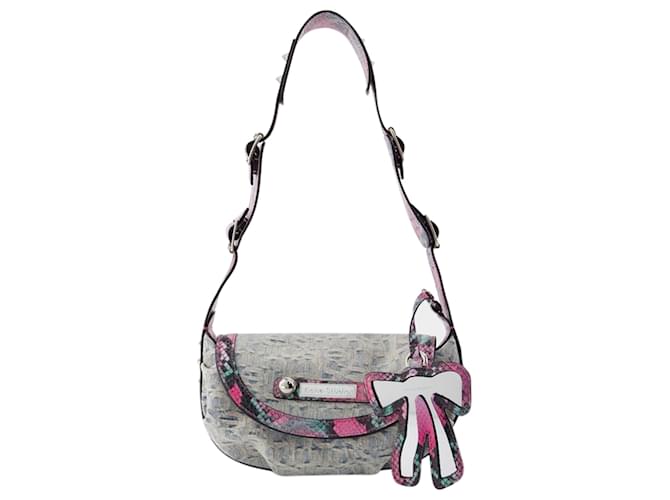 Alog Monogram Shoulder Bag - Acne Studios - Leather  - Blue/pink Pony-style calfskin  ref.1245365