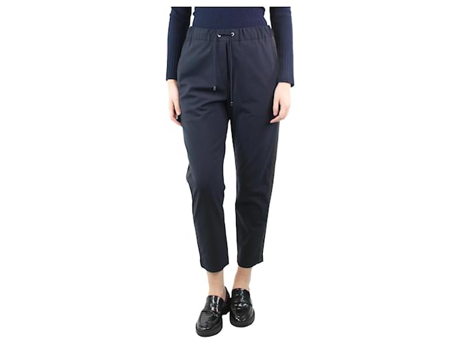 Brunello Cucinelli Navy blue elasticated trousers - size UK 10 Wool  ref.1245441
