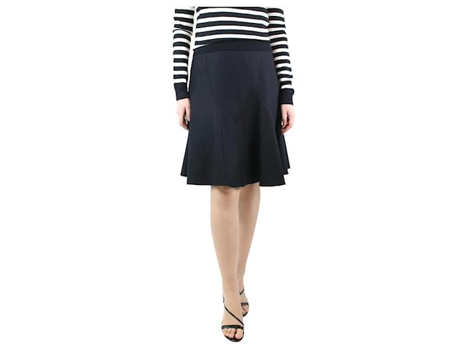 Louis Vuitton Black flared wool skirt - size UK 10  ref.1245442