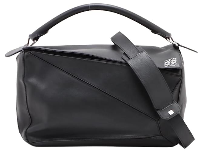 Loewe Black large Puzzle bag Leather  ref.1245453