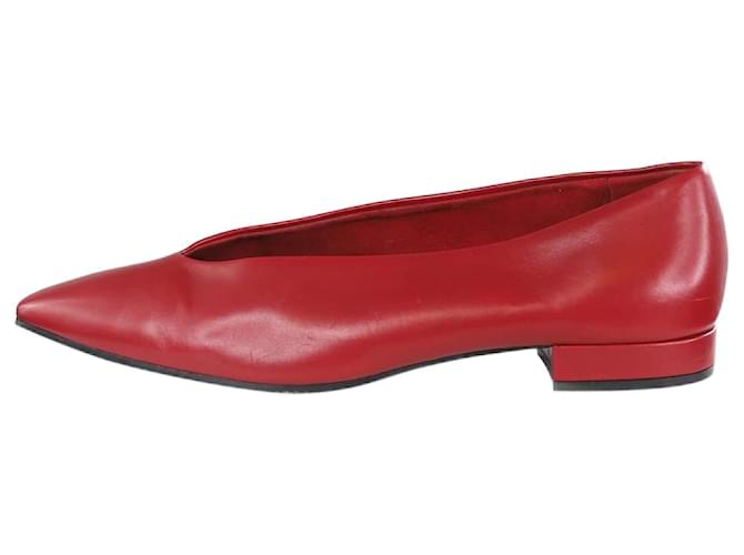 Loro Piana Red Rebecca ballerina flat shoes - size EU 38.5 Leather  ref.1245478
