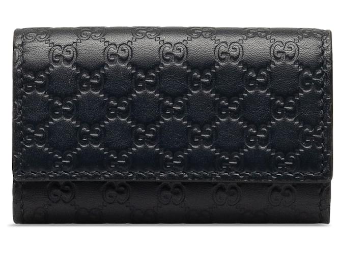 Gucci Black Guccissima Key Holder Leather Pony-style calfskin  ref.1245500