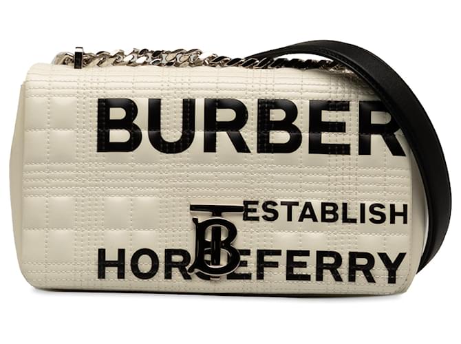 Burberry White Small Horseferry Lola Crossbody Bag Leather Pony-style calfskin  ref.1245523