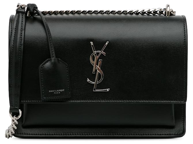 Saint Laurent Black Medium Sunset Crossbody Bag Leather Pony-style calfskin  ref.1245526