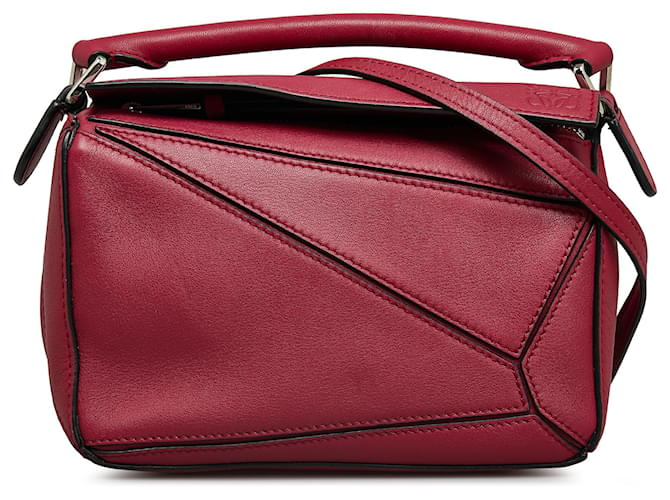 Loewe Red Mini Puzzle Satchel Leather Pony-style calfskin  ref.1245534