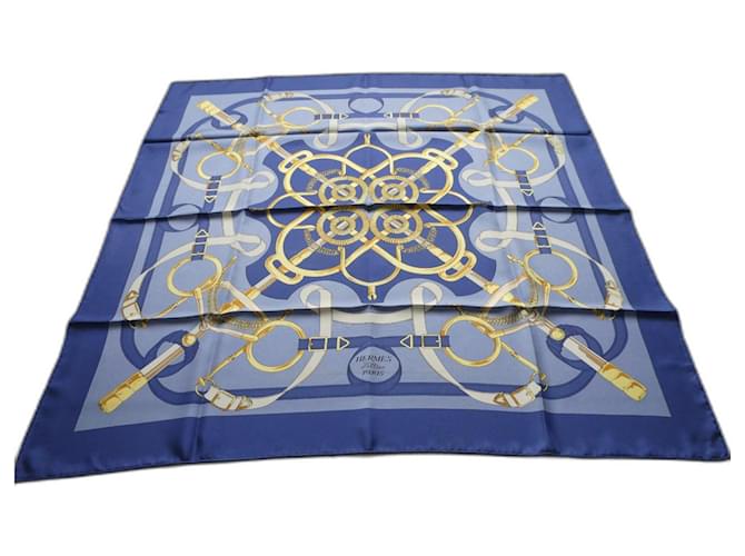 Hermès scarf Blue Silk  ref.1245572
