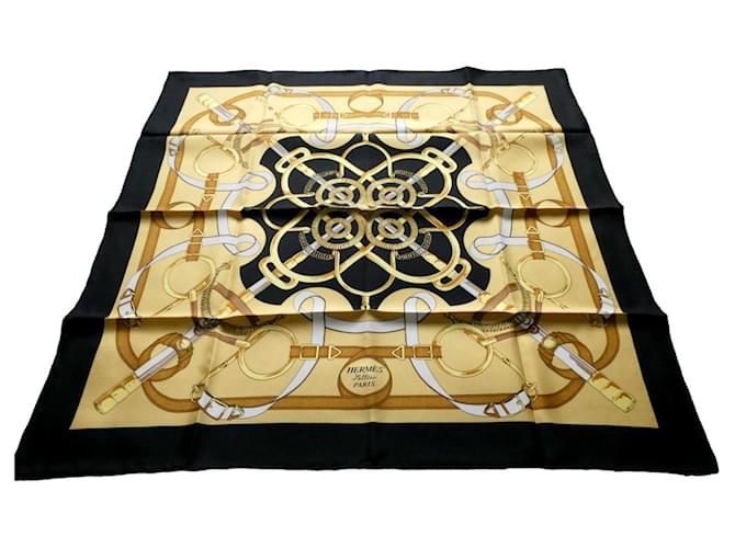 Hermès scarf Black Silk  ref.1245574