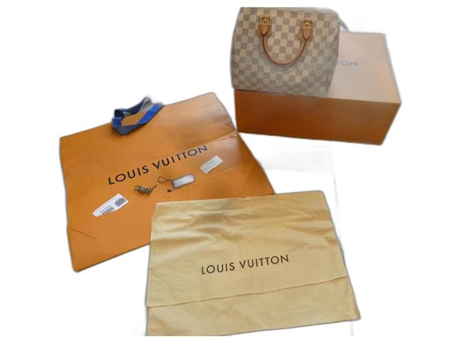 Louis Vuitton speedy 25 damier azur em estado novo usado uma vez Azul Couro  ref.1245590