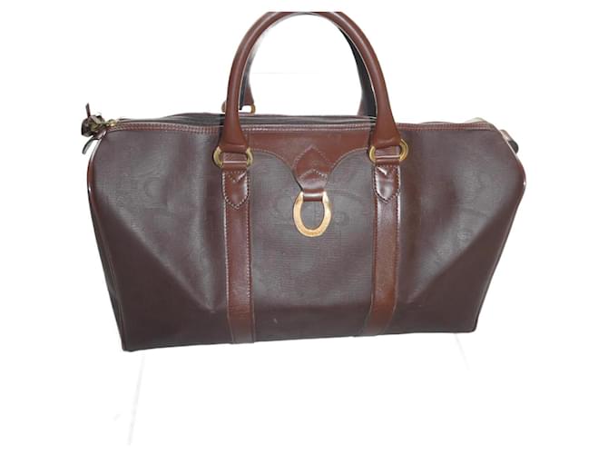 Christian Dior vintage Dior travel bag Dark brown Leather  ref.1245593