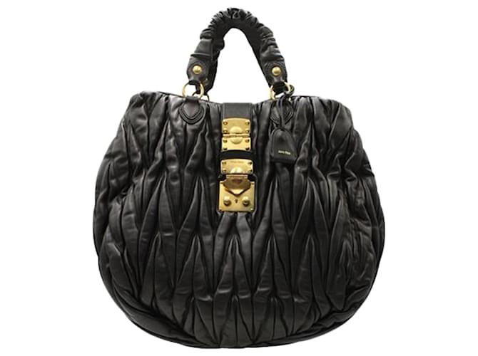 Miu Miu Black Large Quilted Tote Bag Leather  ref.1245624