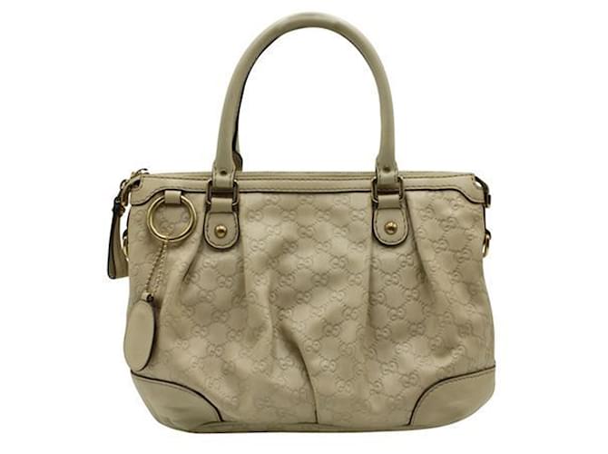 Ivory Guccisima GG Tote Bag Brown Beige Leather  ref.1245627