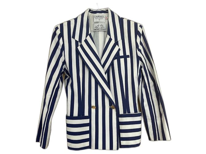 Chaqueta Chanel Azul de Algodón