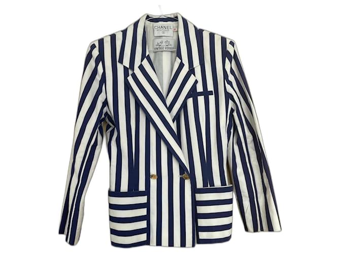 Chanel Jackets Blue Cotton  ref.1245638