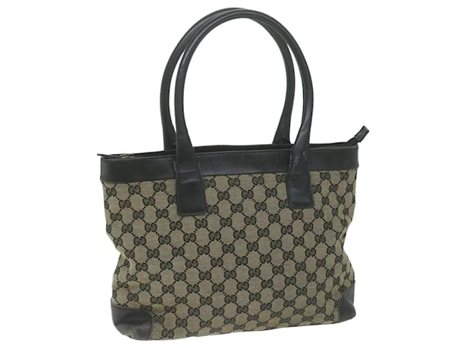 GUCCI GG Lona Tote Bag Bege 002 1119 Auth yk10541  ref.1245663