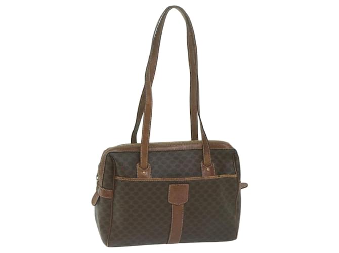 Céline CELINE Macadam Canvas Shoulder Bag PVC Leather Brown Auth 65957  ref.1245727