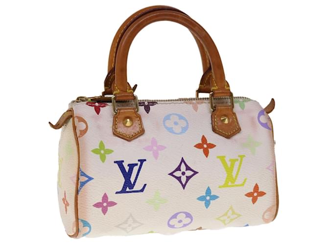 LOUIS VUITTON Mini borsa a mano Speedy multicolore con monogramma Bianco M92645 auth 65525  ref.1245730