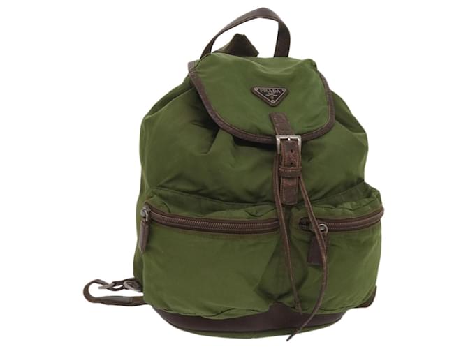 PRADA Backpack Nylon Khaki Auth bs11803  ref.1245734