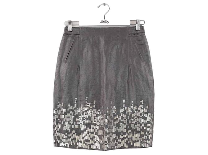 Dior Linen skirt Silvery  ref.1245796