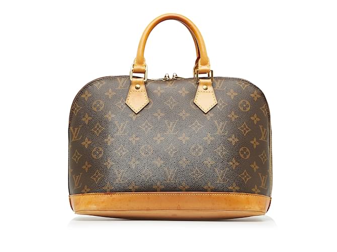 Alma LOUIS VUITTON Handbags Brown Linen  ref.1245818