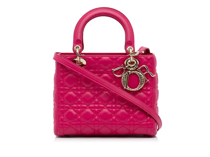 Lady Dior DIOR Handbags Pink Leather  ref.1245885