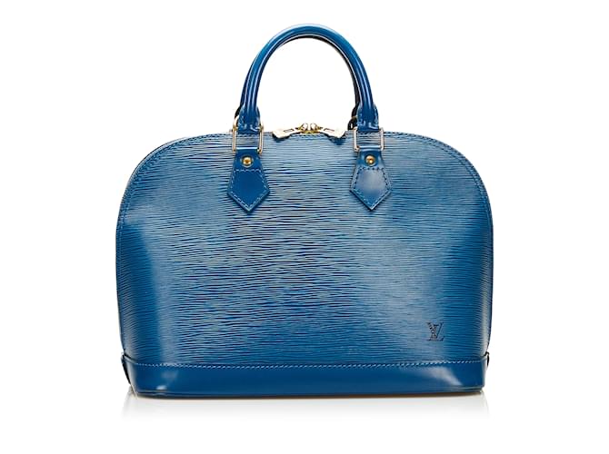 Alma LOUIS VUITTON Handtaschen Blau Leder  ref.1245961