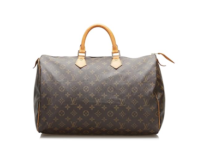 Speedy Sacs à main LOUIS VUITTON Toile Marron  ref.1245963