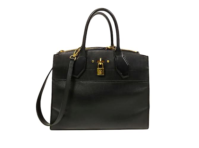 City Steamer LOUIS VUITTON Handbags Black Leather  ref.1246007