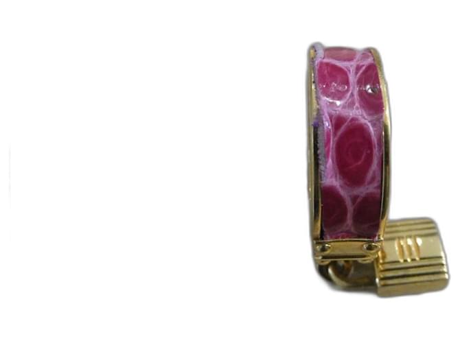 anel de lenço Hermès modelo Kelly croco caixa Gold hardware Aço  ref.1246056
