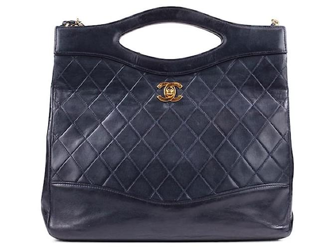 Chanel Handbags Navy blue Leather  ref.1246072