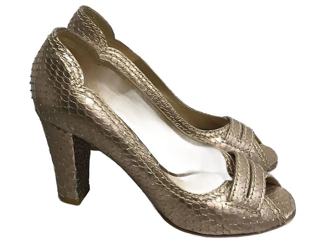 Chloé CHLOE Espadrilles T.EU 37 Exotic leathers Golden