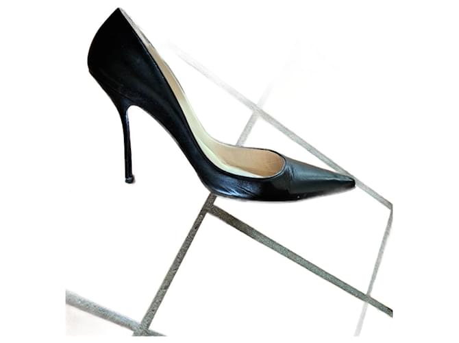 Sapatos de salto alto Christian Louboutin tamanho 38,5, modelo Décolleté. Preto Couro  ref.1246296